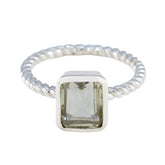 Camila Modern Light Green Solitaire Ring Green Amethyst Green